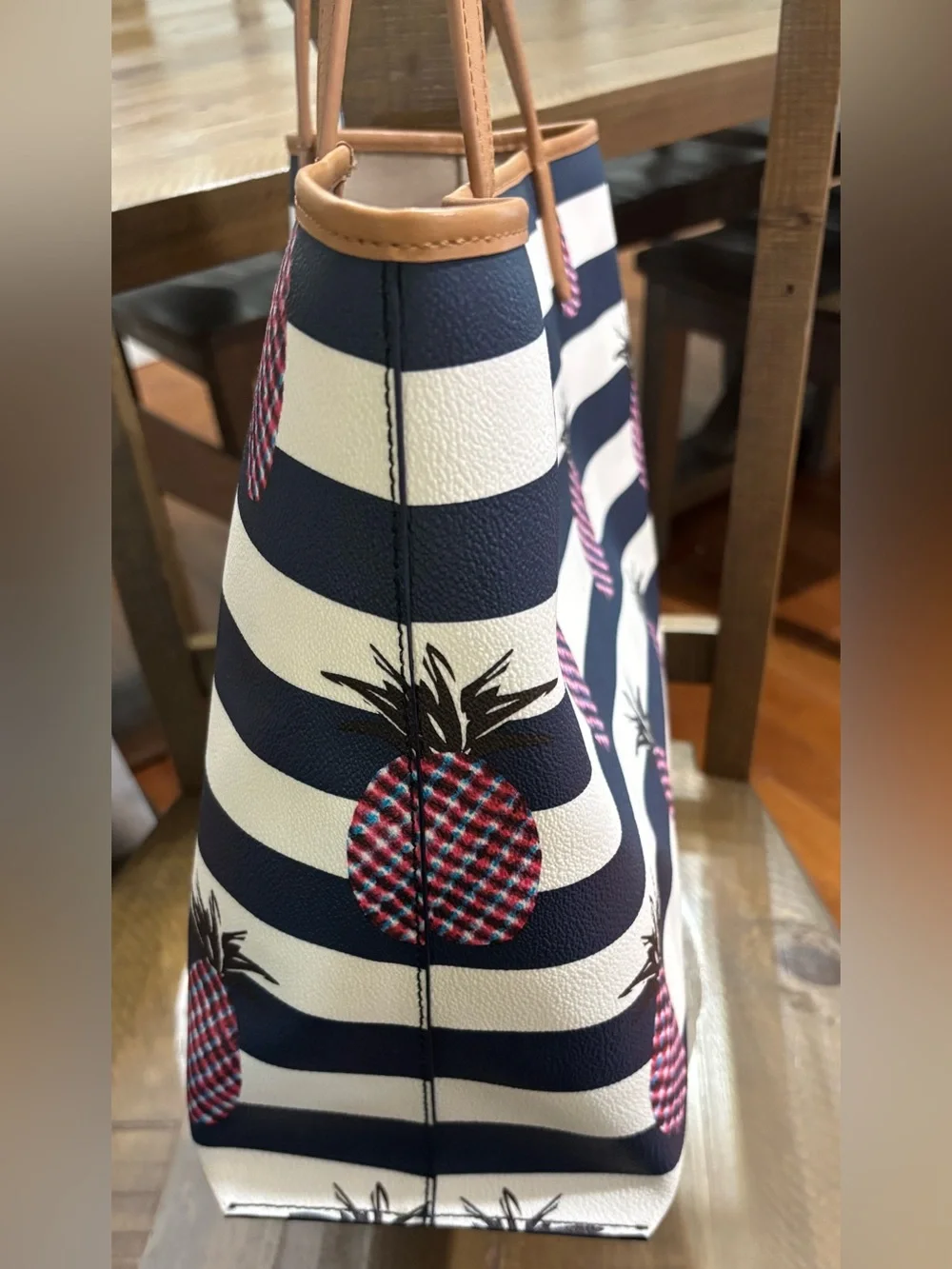 Tory Burch Kerrington Striped Pineapple Tote